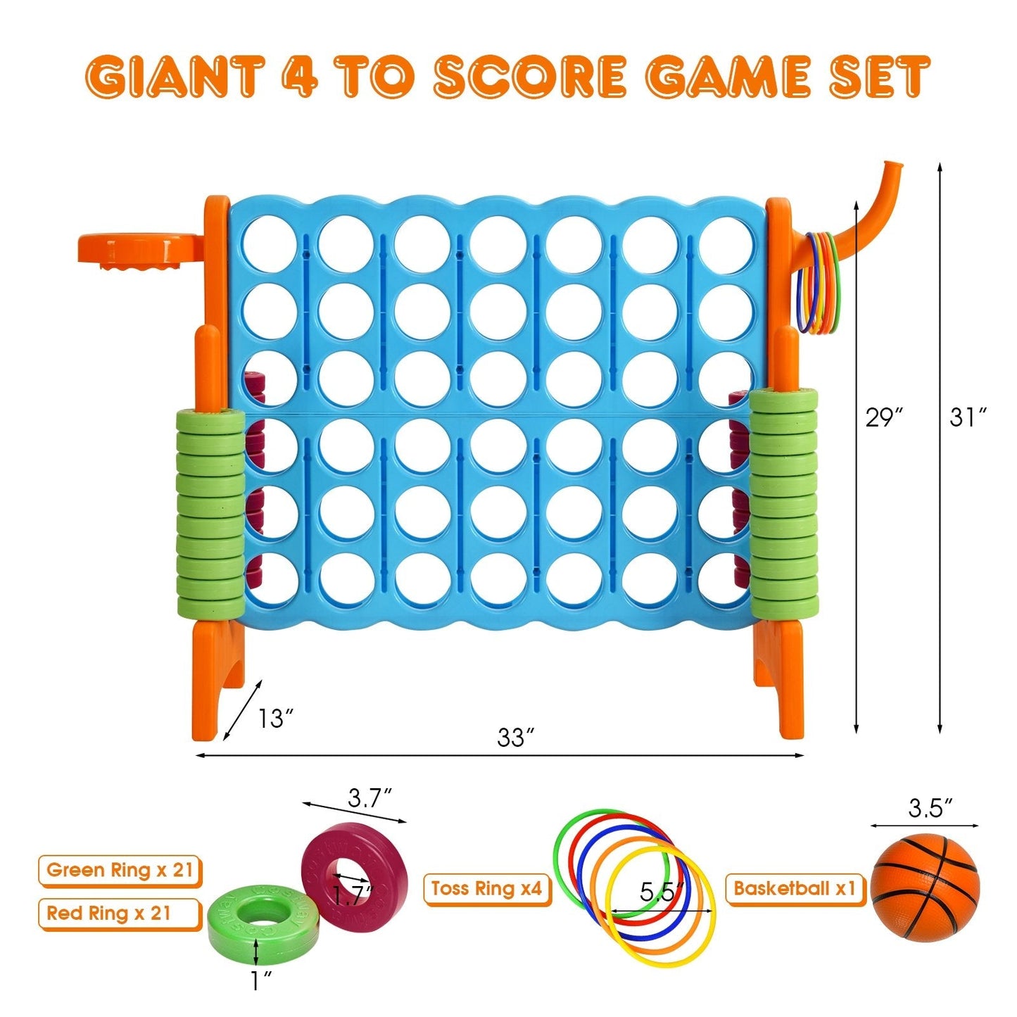 2.5ft 4-to-Score Giant Game Set, Orange Lawn Games   at Gallery Canada