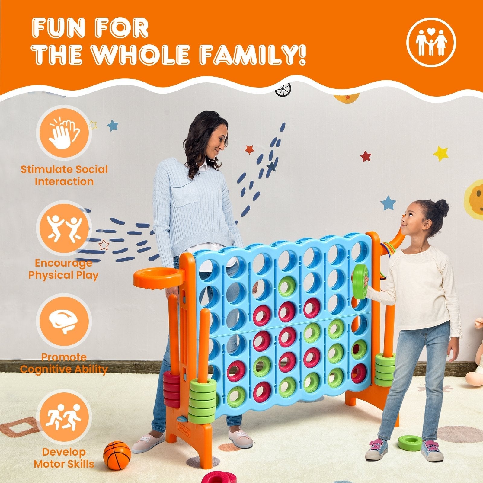 2.5ft 4-to-Score Giant Game Set, Orange Lawn Games   at Gallery Canada