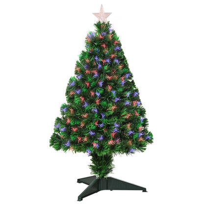 2.5FT Prelit Artificial Tabletop Christmas Tree with Fibre Optics Holiday Home Xmas Decoration for Table and Desk Geen Artificial Christmas Trees   at Gallery Canada