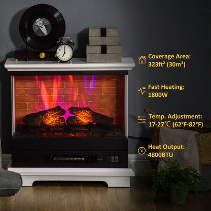 1400W 26" Freestanding Electric Fireplace Heater with Remote, Timer, White Electric Fireplaces   at Gallery Canada