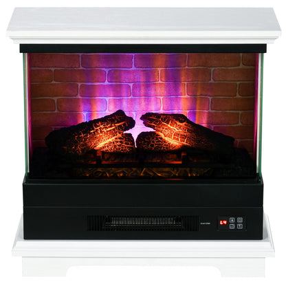 1400W 26" Freestanding Electric Fireplace Heater with Remote, Timer, White Electric Fireplaces White  at Gallery Canada