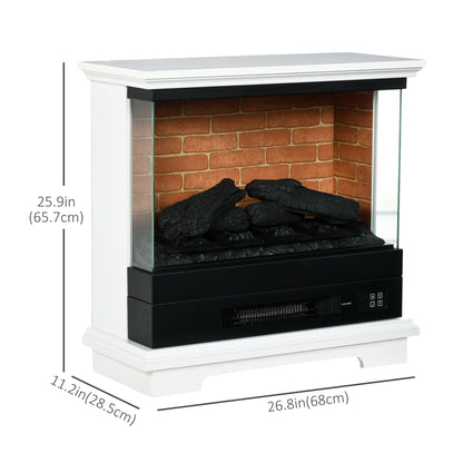 1400W 26" Freestanding Electric Fireplace Heater with Remote, Timer, White Electric Fireplaces   at Gallery Canada