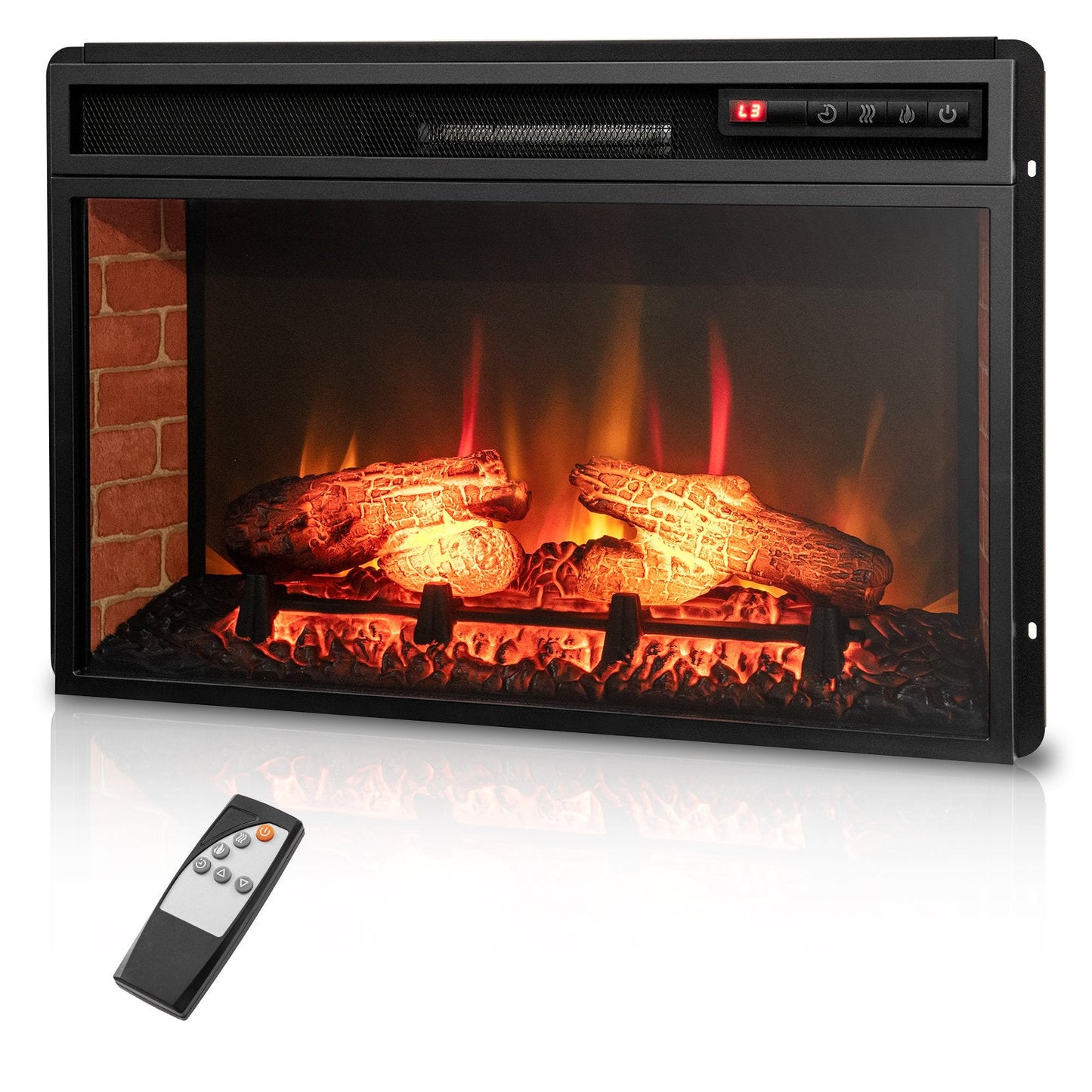 26 Inch Infrared Electric Fireplace Insert with Remote Control, Black Fireplaces   at Gallery Canada