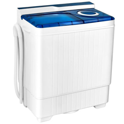 26 Pound Portable Semi-automatic Washing Machine with Built-in Drain Pump, Blue Washing Machines   at Gallery Canada