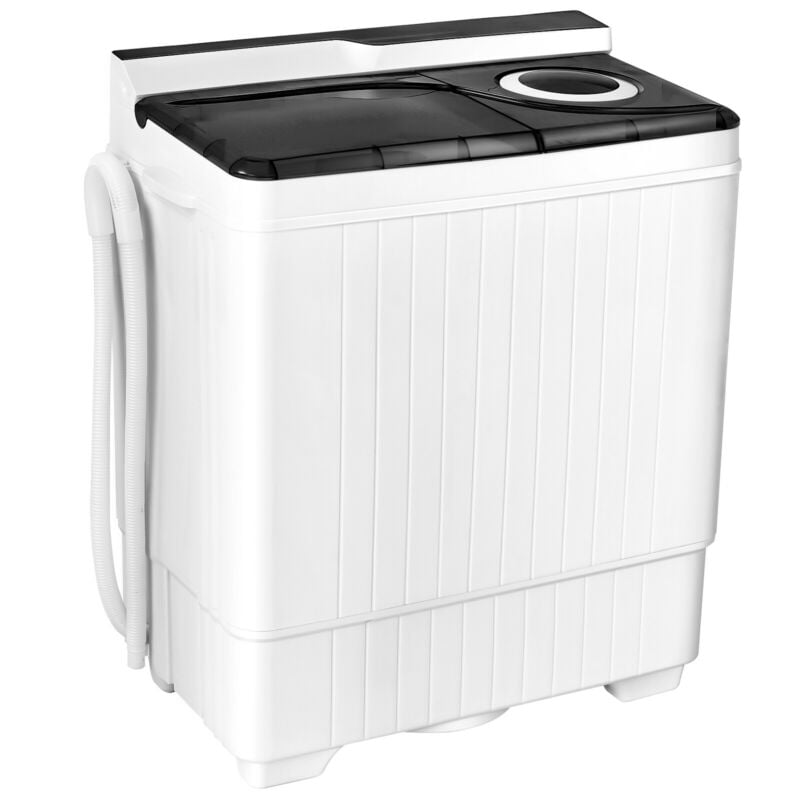 26 Pound Portable Semi-automatic Washing Machine with Built-in Drain Pump, Gray Washing Machines   at Gallery Canada