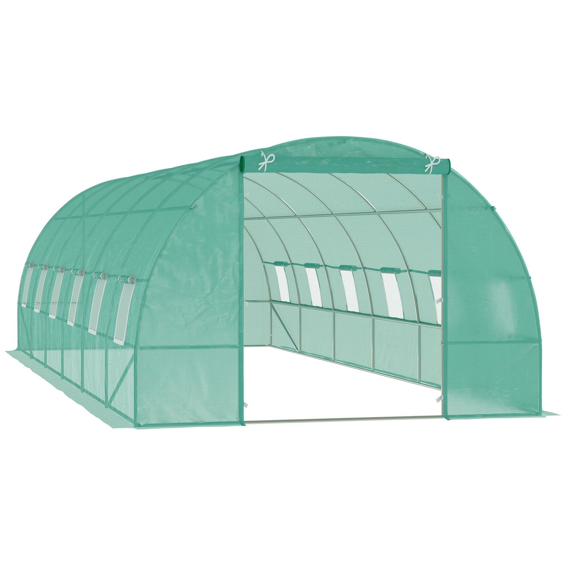 26' x 10' x 6.6' Large Walk in Tunnel Greenhouse Garden Plant Seed Green House Premium Steel Frame Walk In Greenhouses Deep Green  at Gallery Canada