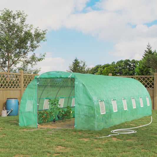 26' x 10' x 6.6' Large Walk in Tunnel Greenhouse Garden Plant Seed Green House Premium Steel Frame Walk In Greenhouses Deep Green  at Gallery Canada