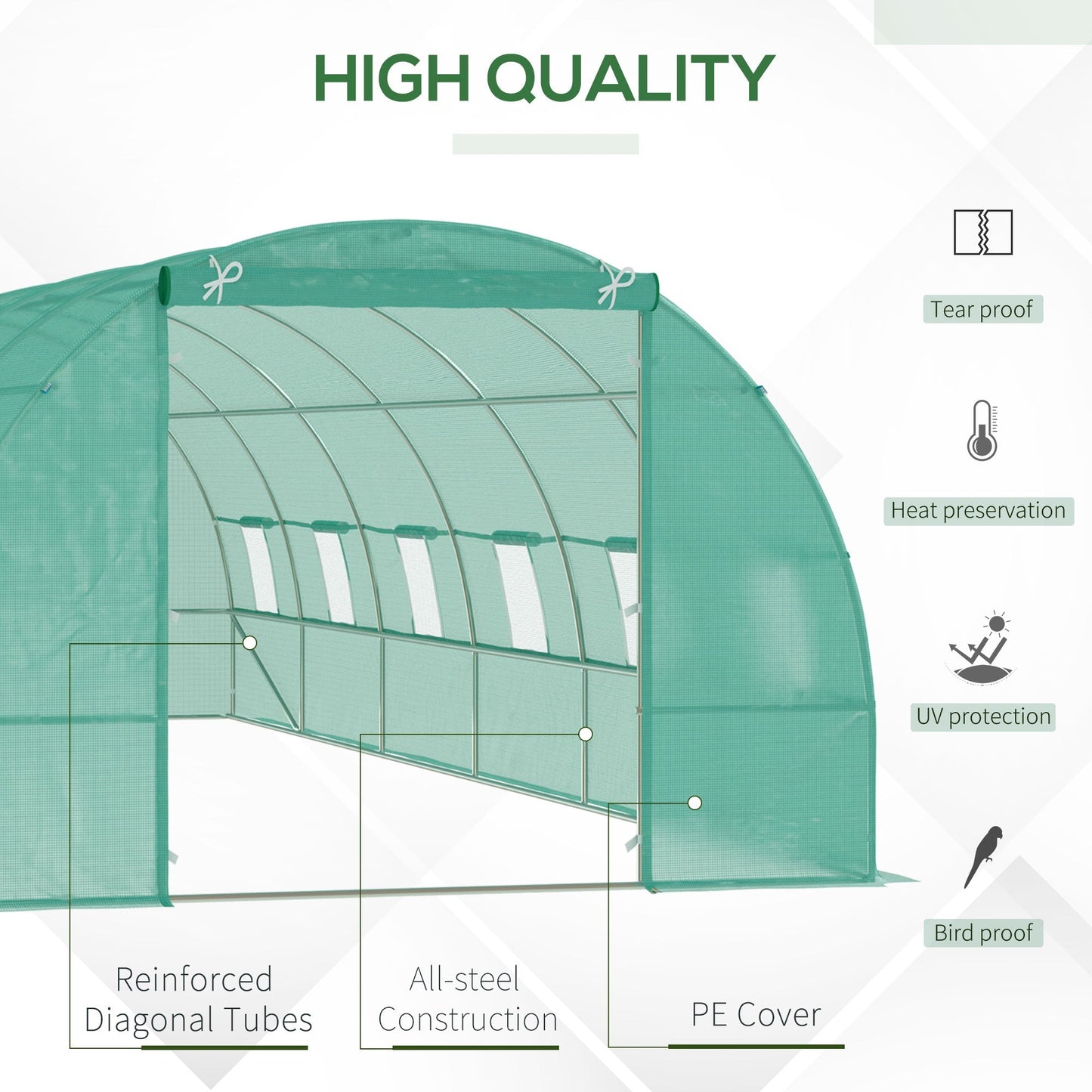 26' x 10' x 6.6' Large Walk in Tunnel Greenhouse Garden Plant Seed Green House Premium Steel Frame Walk In Greenhouses   at Gallery Canada