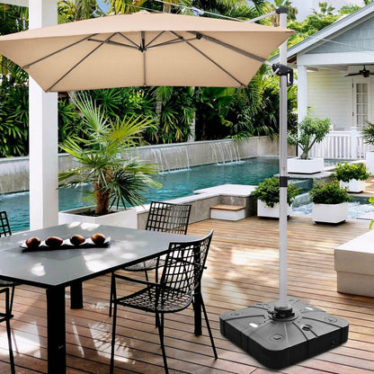 260 lbs Offset Patio Umbrella Base with Wheels Sand Water Filled, Black Outdoor Umbrella Bases   at Gallery Canada