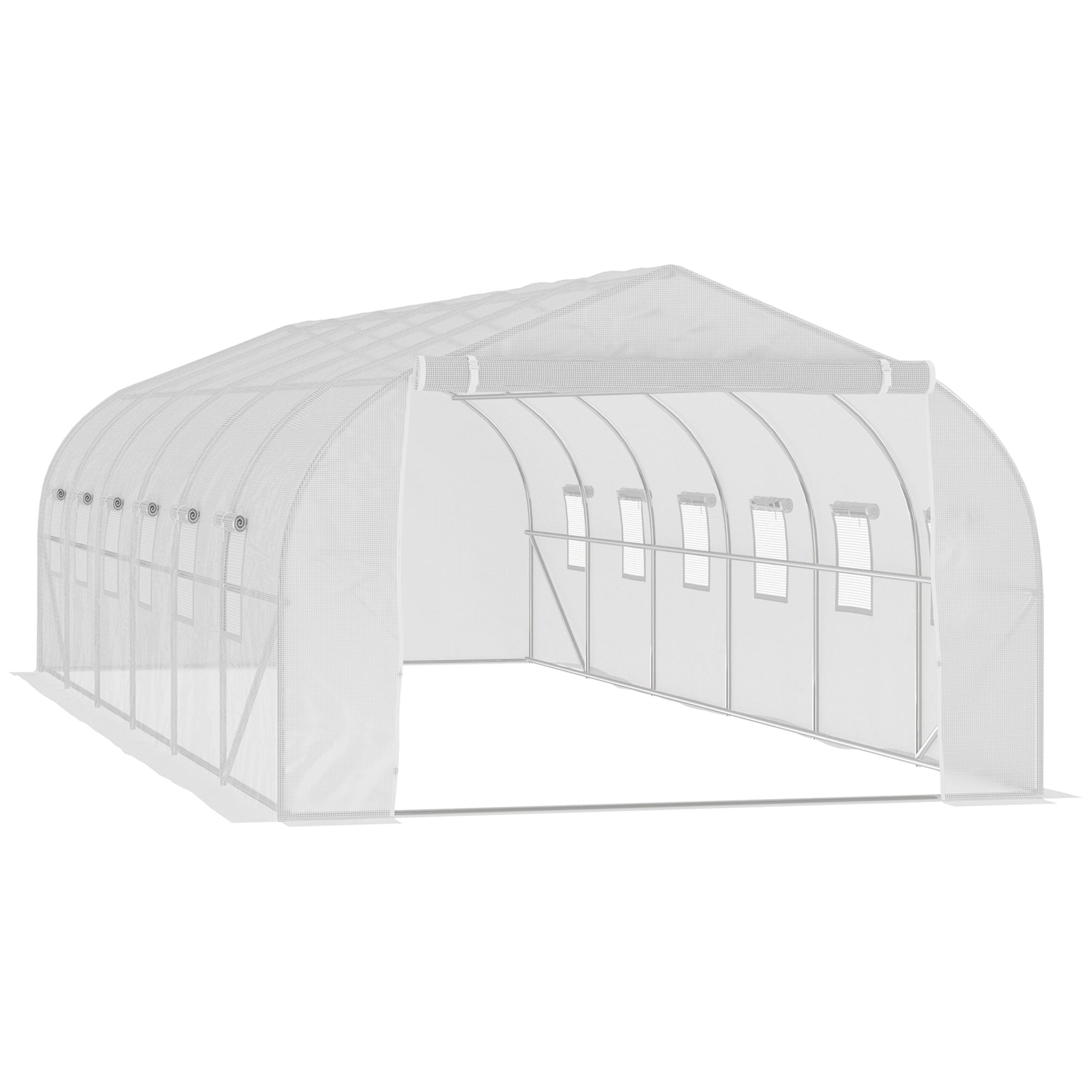 26'L x 10'W x 6.8' H Large Steeple Walk-In Greenhouse Outdoor Garden Plant Seed Tunnel Grow Tent Premium Steel Frame White Tunnel Greenhouses White  at Gallery Canada