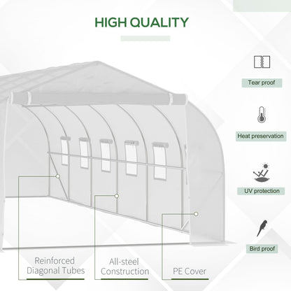 26'L x 10'W x 6.8' H Large Steeple Walk-In Greenhouse Outdoor Garden Plant Seed Tunnel Grow Tent Premium Steel Frame White Tunnel Greenhouses   at Gallery Canada