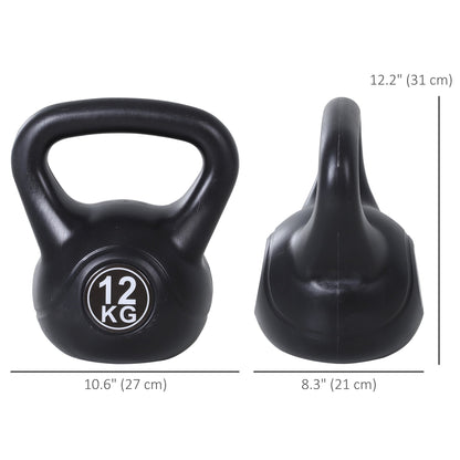 26lb Fitness Kettlebell, Plastic Exercise Weight, Weightlifting Tools with Sand, Handle, Noise Reduction for Home, Gym Strength Training Equipment   at Gallery Canada