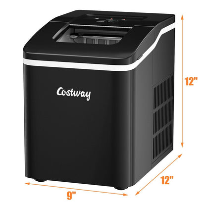 26lbs/24h Portable Countertop Ice Maker Machine with Scoop 9 Ice Cubes Ready in 8 minutes, Black Ice Makers   at Gallery Canada