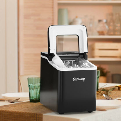 26lbs/24h Portable Countertop Ice Maker Machine with Scoop 9 Ice Cubes Ready in 8 minutes, Black Ice Makers   at Gallery Canada