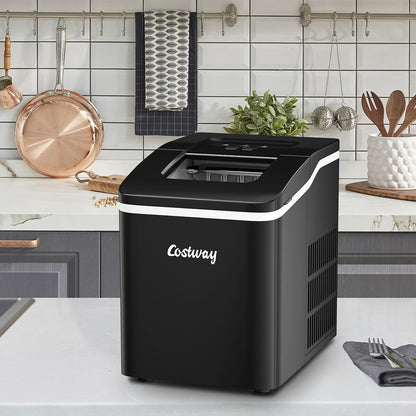 26lbs/24h Portable Countertop Ice Maker Machine with Scoop 9 Ice Cubes Ready in 8 minutes, Black Ice Makers   at Gallery Canada