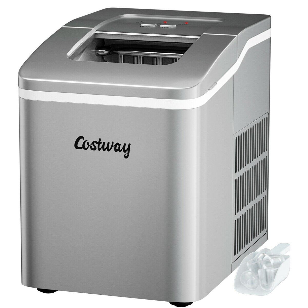 26lbs/24h Portable Countertop Ice Maker Machine with Scoop 9 Ice Cubes Ready in 8 minutes, Silver Ice Makers   at Gallery Canada