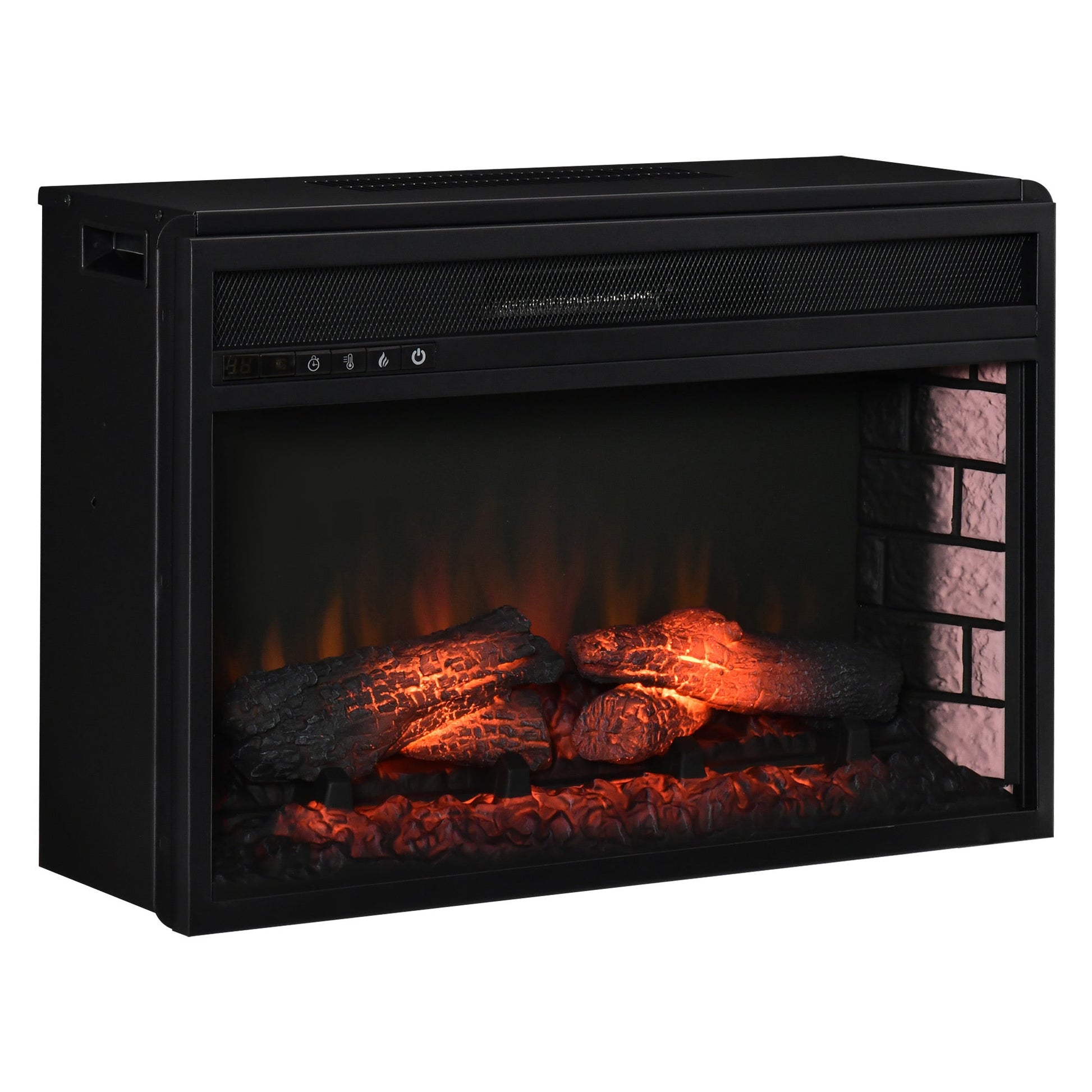 27" Electric Fireplace Insert with Heater 1400W, Black Electric Fireplaces Black  at Gallery Canada