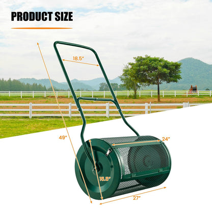 27 Inch Compost Spreader with Upgrade U-shaped Handle, Green Garden Tools   at Gallery Canada