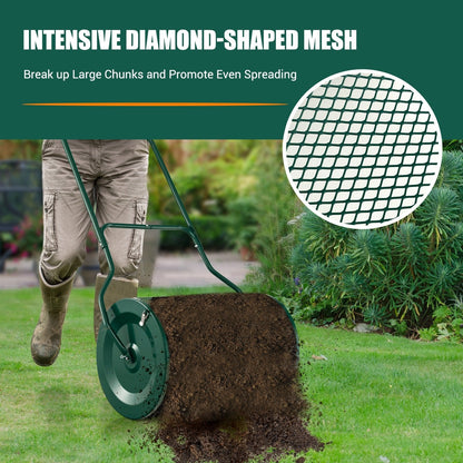 27 Inch Compost Spreader with Upgrade U-shaped Handle, Green Garden Tools   at Gallery Canada