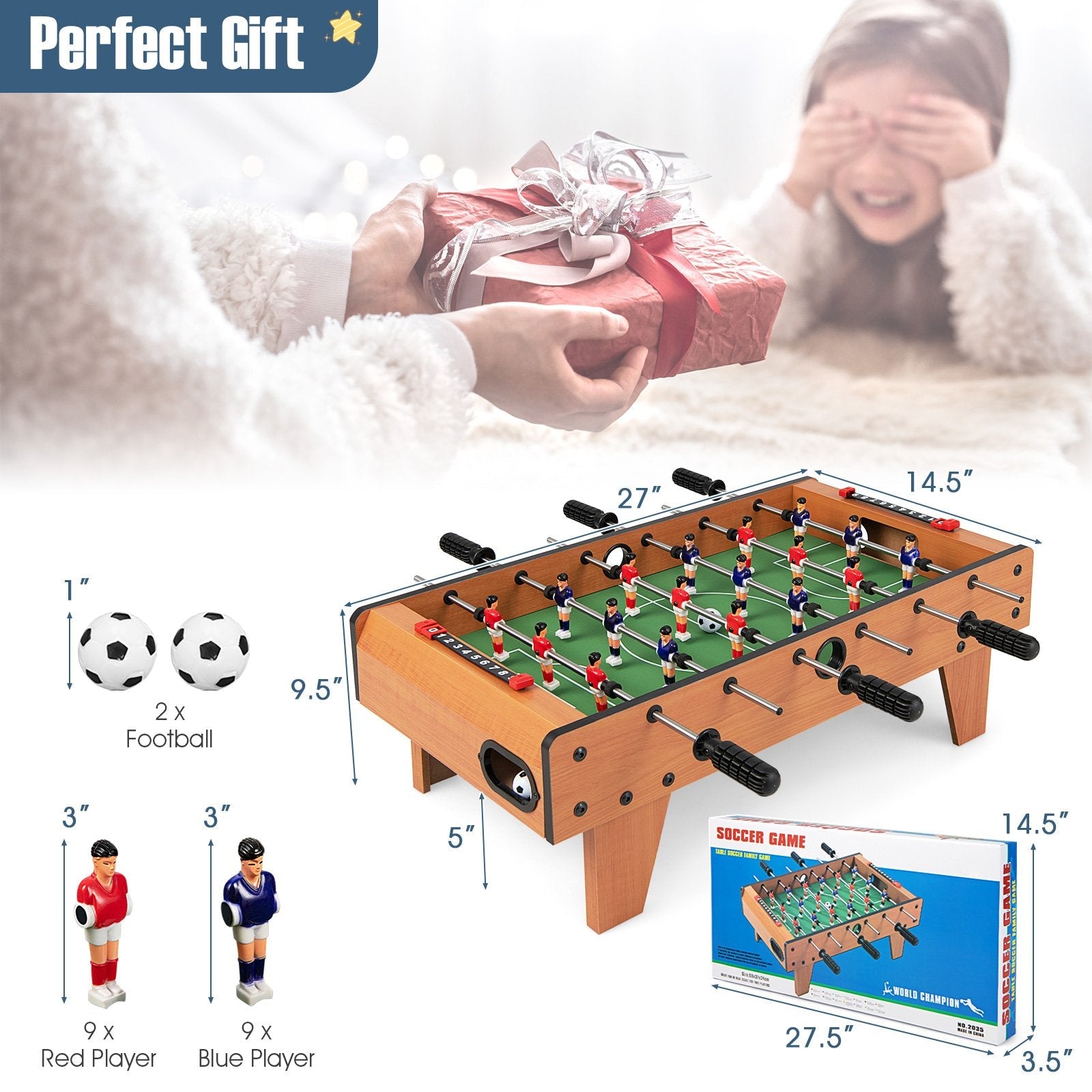 27 Inch Indoor Competition Game Foosball Table with Legs, Brown Game Room   at Gallery Canada