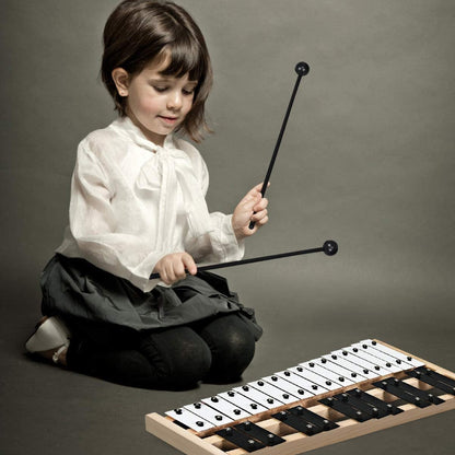 27 Note Glockenspiel Xylophone with 2 Rubber Mallets, Black & White Drums & Percussion   at Gallery Canada