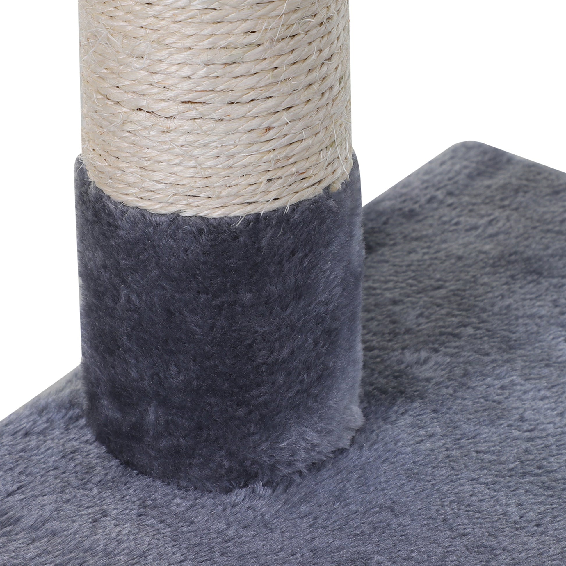 27.5" Cat Tree Tower Kitten House Condo Furniture Hammock Bed with Natural Sisal Scratching Post Teasing Toy, Light Grey Cat Posts   at Gallery Canada