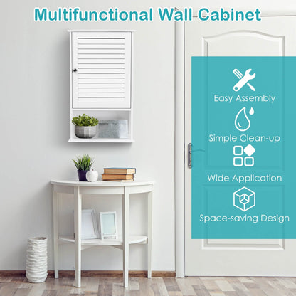 27.5" H Wall Hanging Bathroom Storage Cabinet, White Wall Cabinets   at Gallery Canada