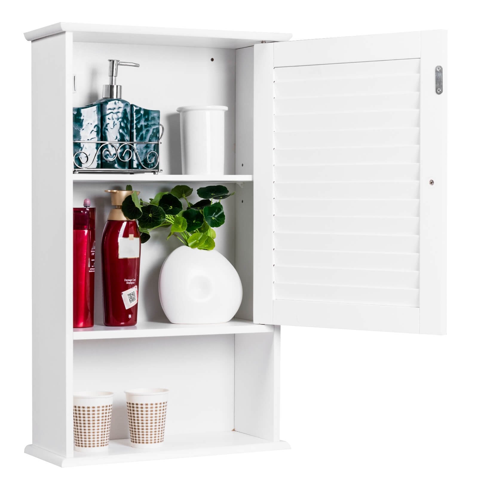 27.5" H Wall Hanging Bathroom Storage Cabinet, White Wall Cabinets   at Gallery Canada