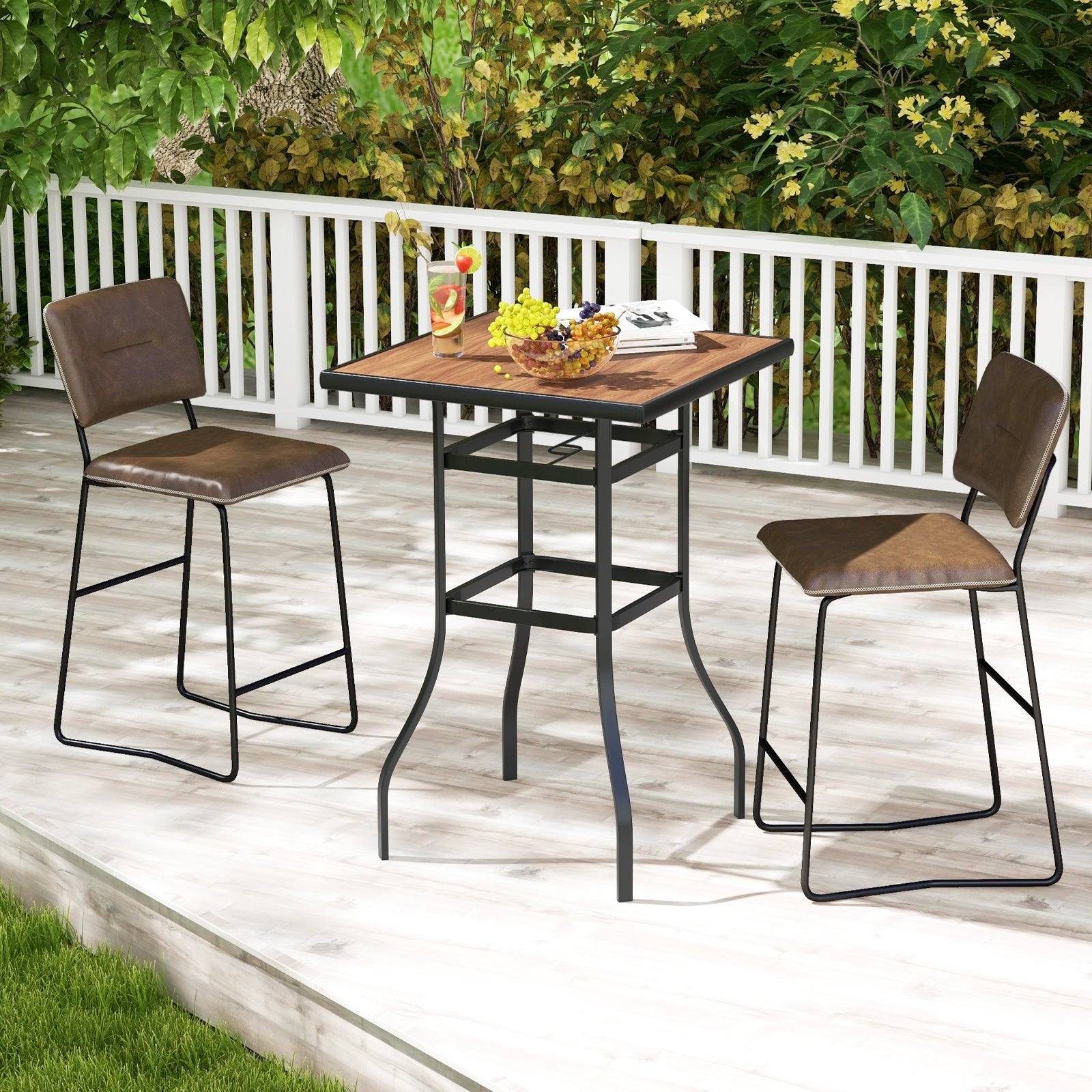 27.5 Inches Patio Bar Table for Garden Backyard Poolside Patio Coffee Tables   at Gallery Canada