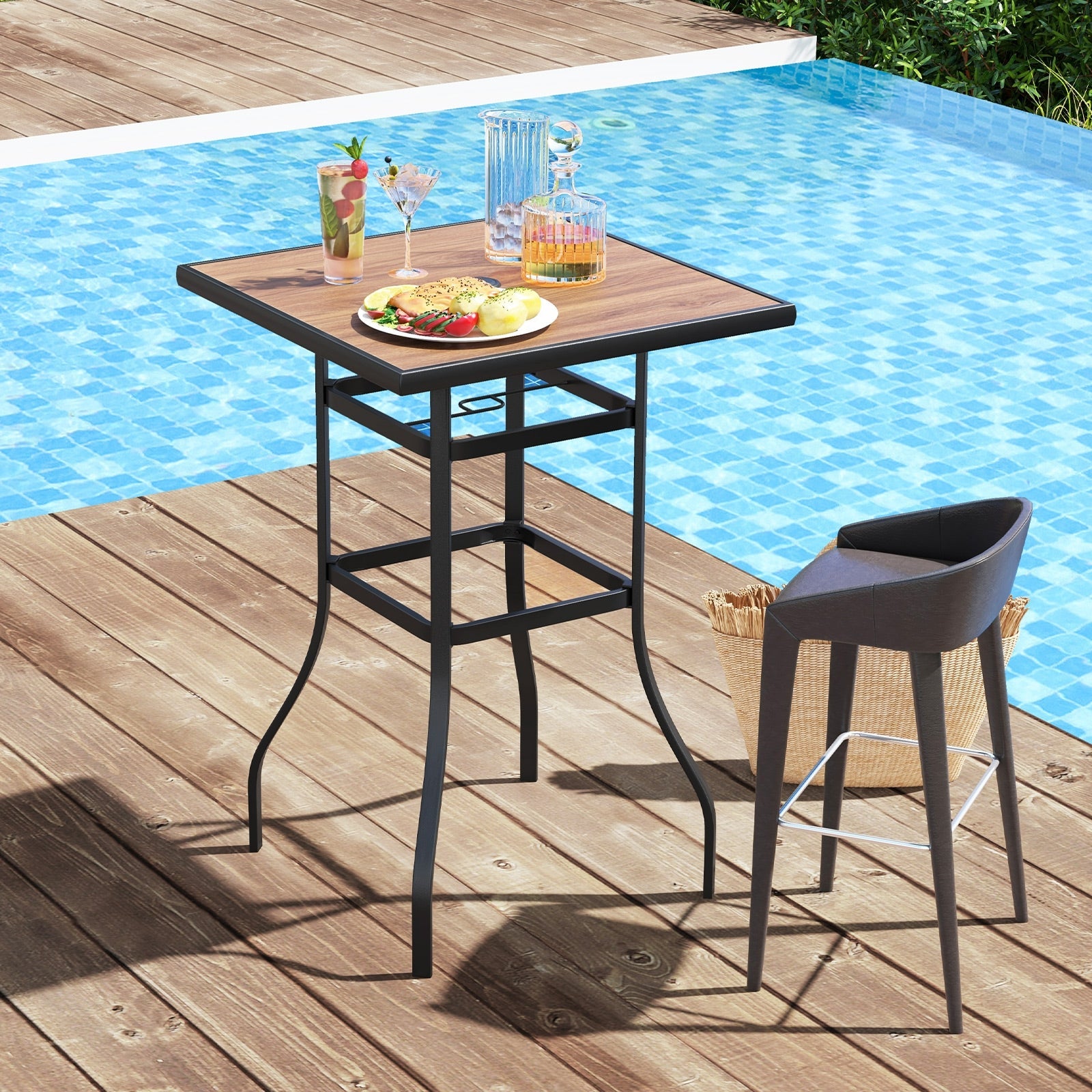 27.5 Inches Patio Bar Table for Garden Backyard Poolside Patio Coffee Tables   at Gallery Canada