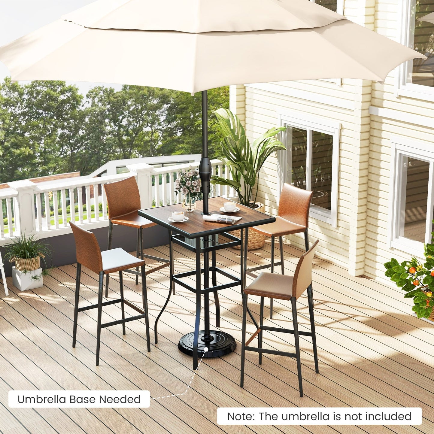 27.5 Inches Patio Bar Table for Garden Backyard Poolside Patio Coffee Tables   at Gallery Canada