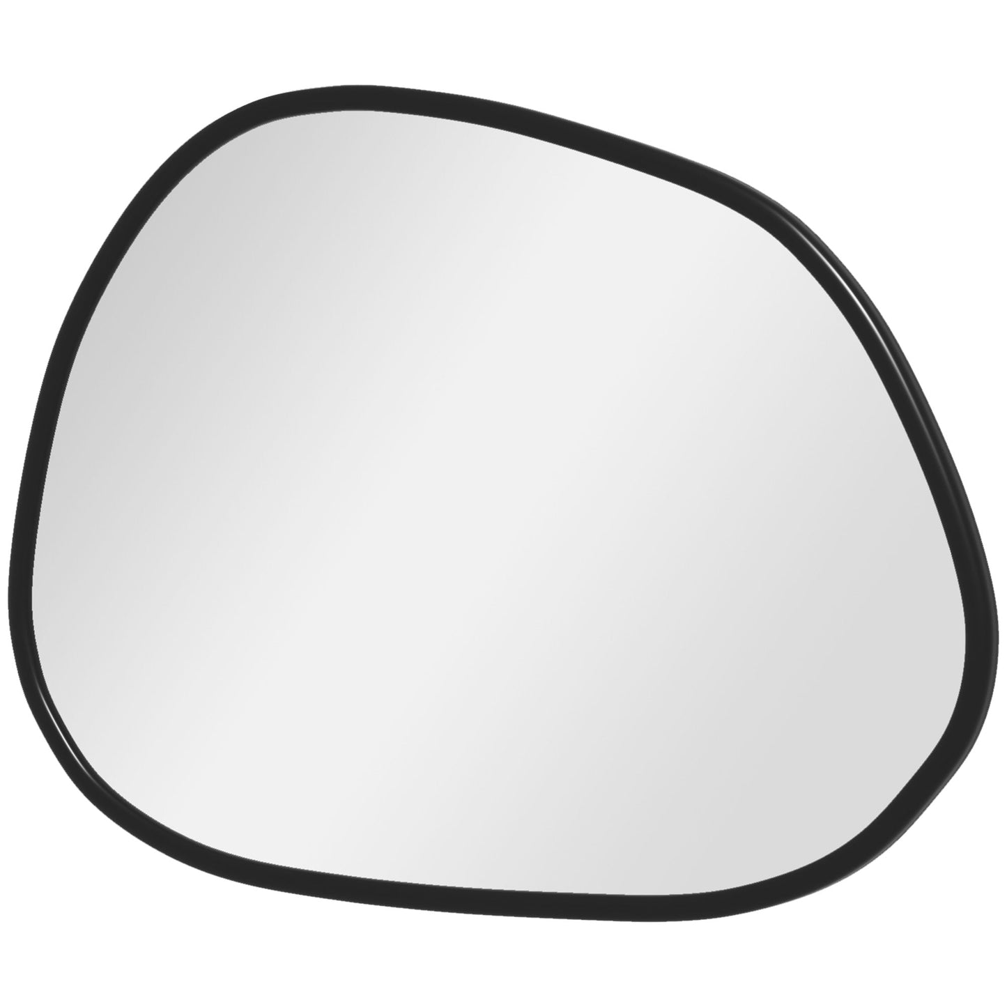 27.5" x 19.5" Irregular Mirror, Decorative Vanity Mirror with Pine Wood Frame for Bathroom, Living Room, Bedroom, Black Wall Mirrors   at Gallery Canada