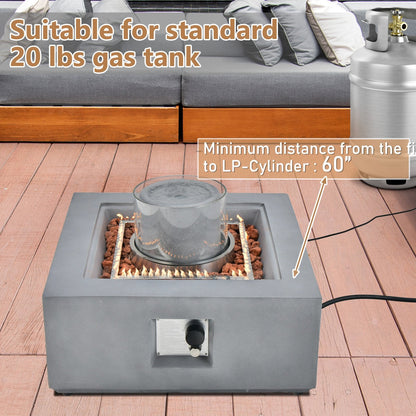 28 Inch 50000 BTU Patio Square Propane Fire Pit with PVC Cover, Gray Fire Pits   at Gallery Canada