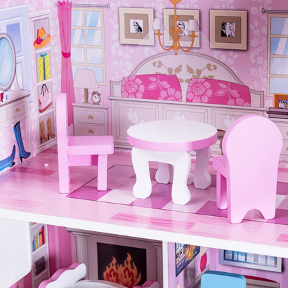 28 Inch Pink Dollhouse with Furniture, Pink Play Tents & Playhouse   at Gallery Canada