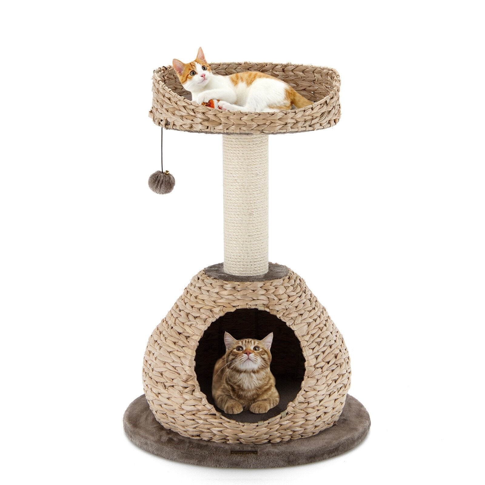 28 Inches Hand-Made Cat Tree Tower with Jump Platform, Coffee Cat Trees Condos & Scratchers   at Gallery Canada