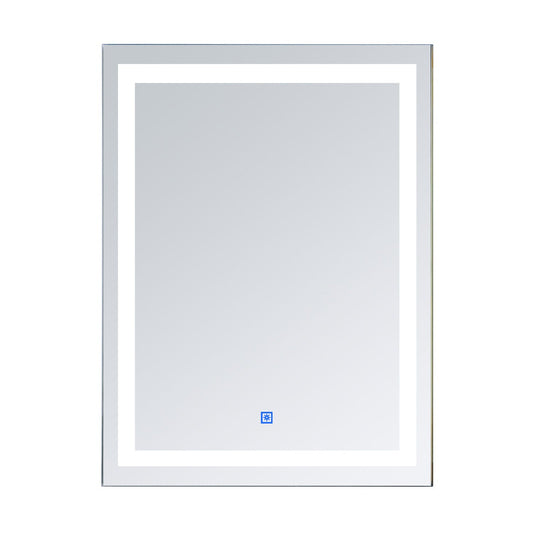 28 x 36 Inch LED Bathroom Mirror Wall Mounted Vanity Lighted Illuminated Mirror with with Touch Switch, Vertical Outline LEDs Wall Mirrors Silver  at Gallery Canada