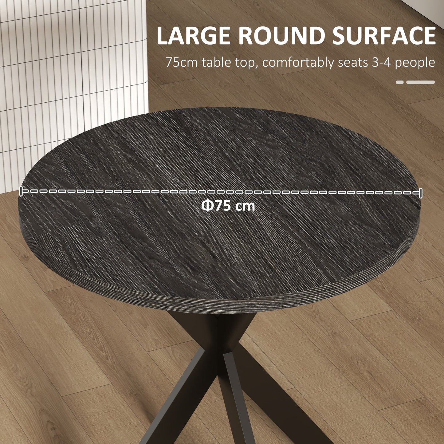 29" Dining Table, Contemporary Round Kitchen Table with Steel Legs, Black Bar Tables & Dining Tables   at Gallery Canada