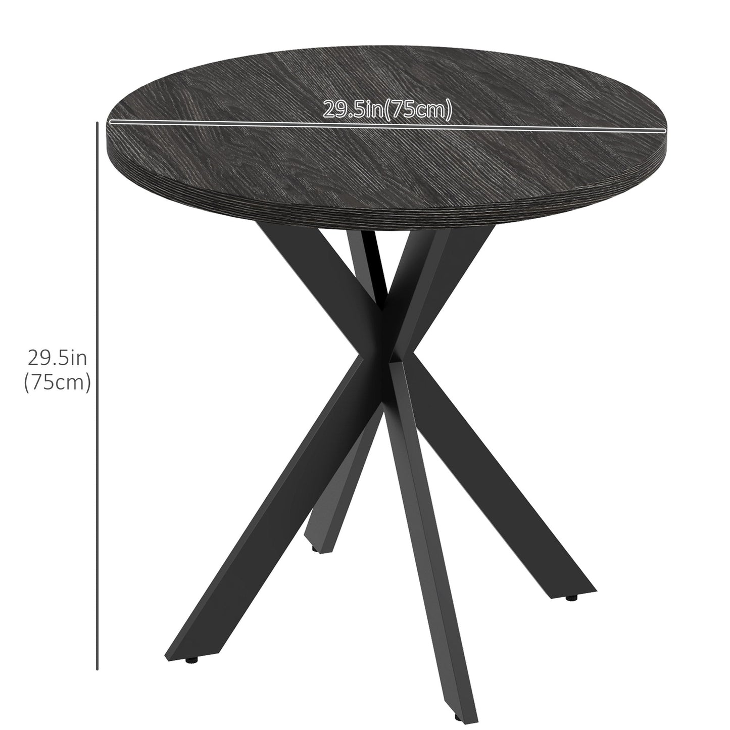 29" Dining Table, Contemporary Round Kitchen Table with Steel Legs, Black Bar Tables & Dining Tables   at Gallery Canada