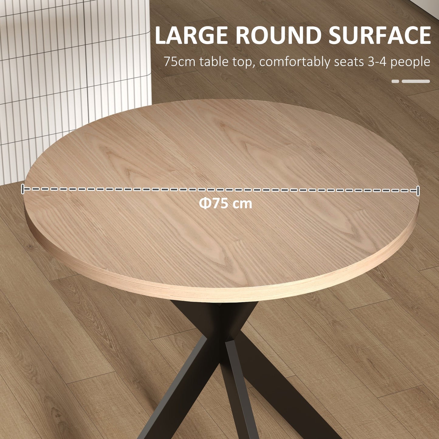 29" Dining Table, Contemporary Round Kitchen Table with Steel Legs, Brown Bar Tables & Dining Tables   at Gallery Canada