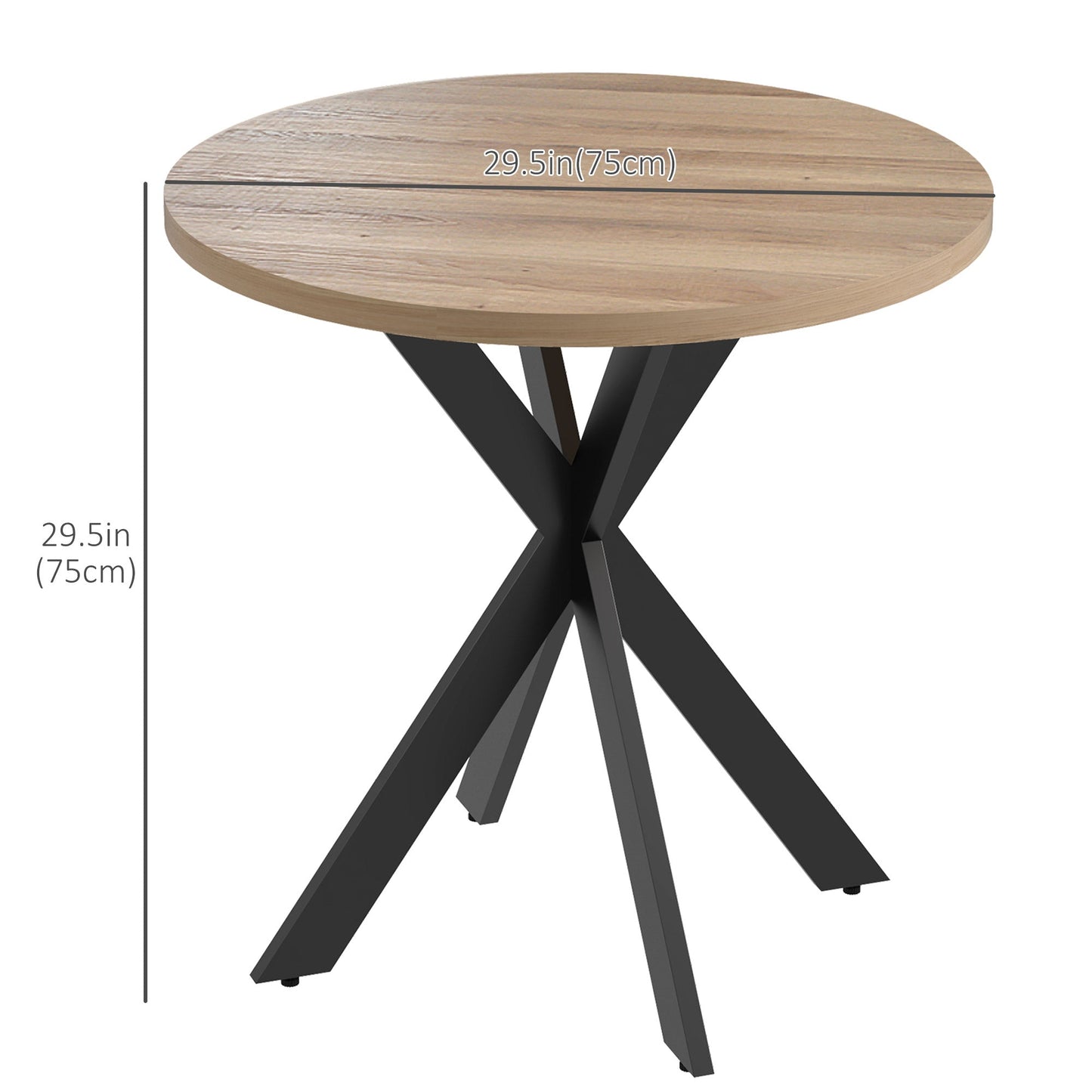 29" Dining Table, Contemporary Round Kitchen Table with Steel Legs, Brown Bar Tables & Dining Tables   at Gallery Canada