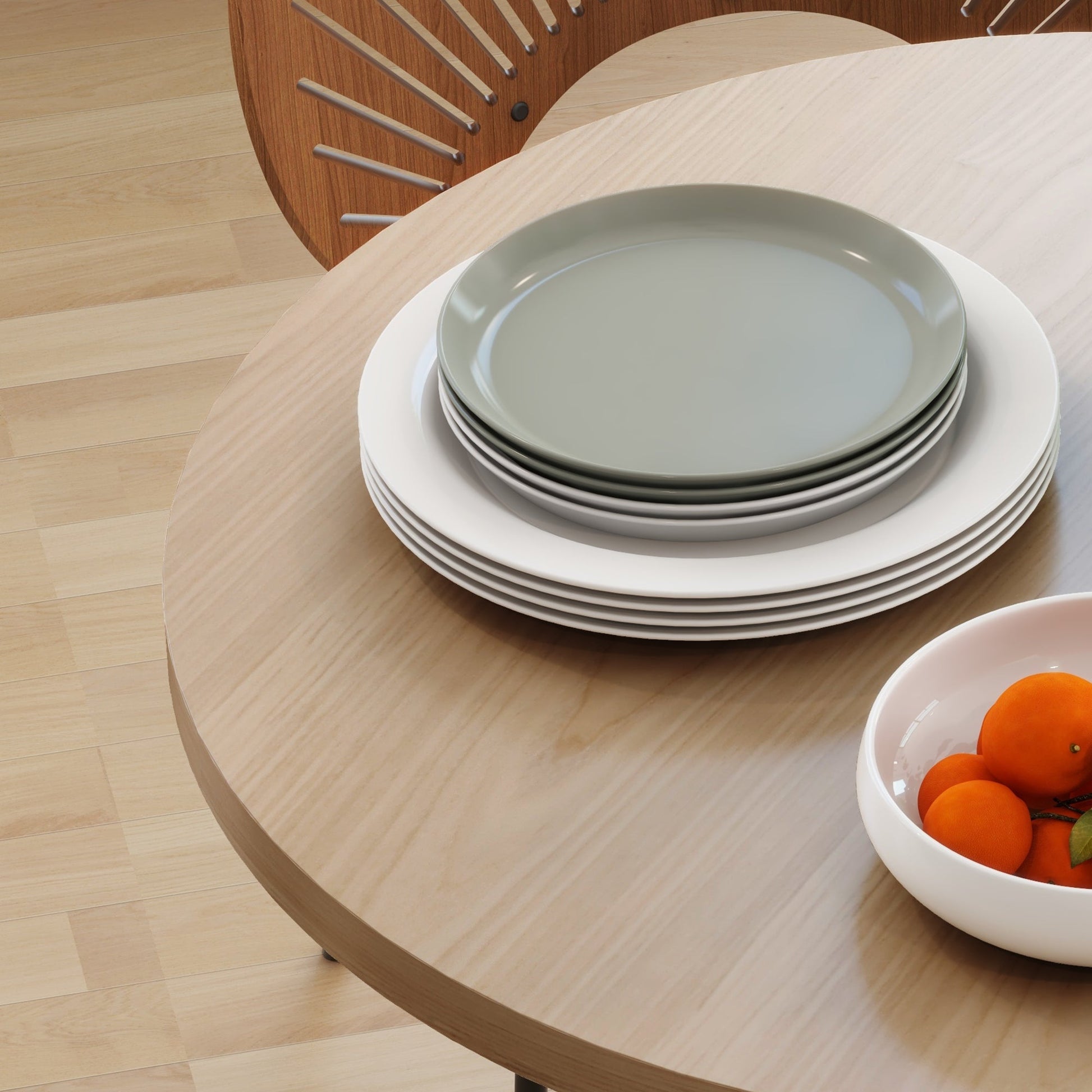 29" Dining Table, Contemporary Round Kitchen Table with Steel Legs, Brown Bar Tables & Dining Tables   at Gallery Canada