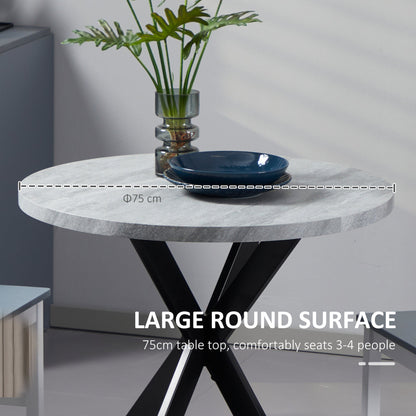 29" Dining Table, Contemporary Round Kitchen Table with Steel Legs, Grey Bar Tables & Dining Tables   at Gallery Canada