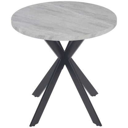 29" Dining Table, Contemporary Round Kitchen Table with Steel Legs, Grey Bar Tables & Dining Tables Multi Colour  at Gallery Canada