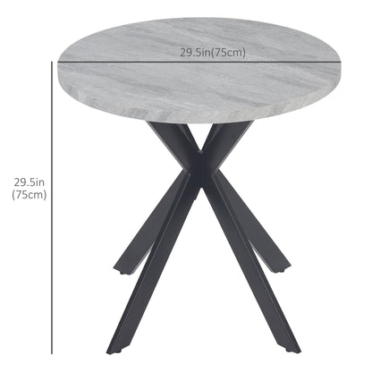 29" Dining Table, Contemporary Round Kitchen Table with Steel Legs, Grey Bar Tables & Dining Tables   at Gallery Canada