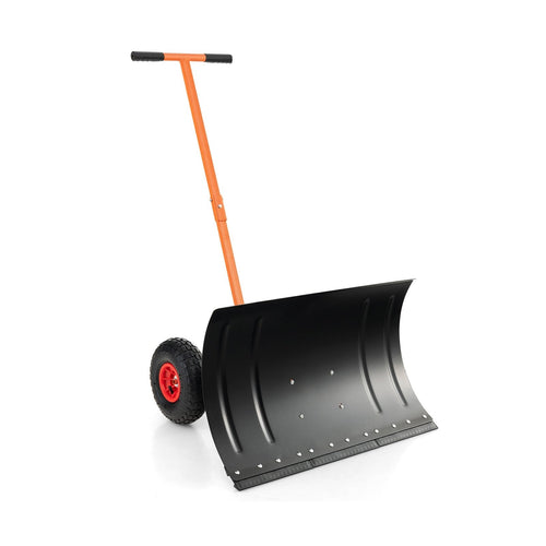 29 Inches Snow Pusher for Driveway, Orange