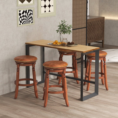 29" Swivel Bar Stool Set of 2 with Upholstered Seat and Rubber Wood Frame-29 inches Bar Stools   at Gallery Canada