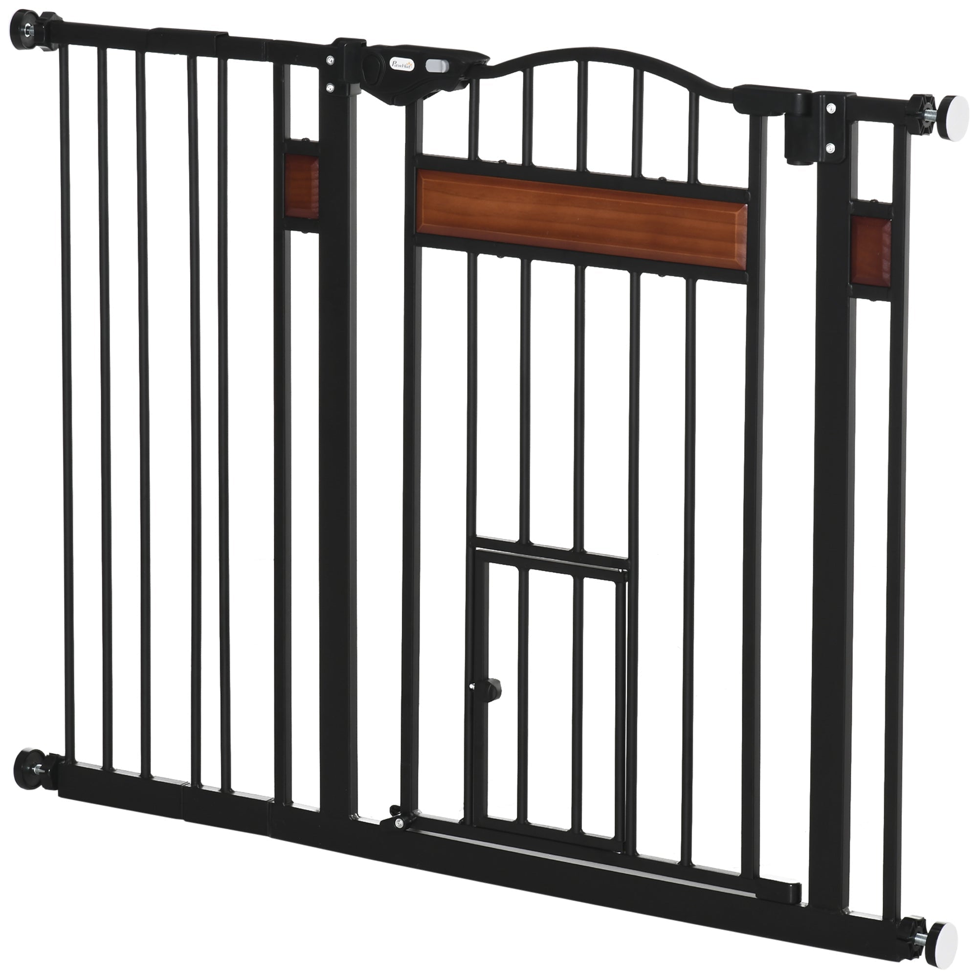 29.1''-41.3'' Extra Wide Dog Gate with Cat Door, Stair Pressure Fit, Auto Close, Double Locking, for Doorways, Hallways Houses, Kennels & Pens Black  at Gallery Canada