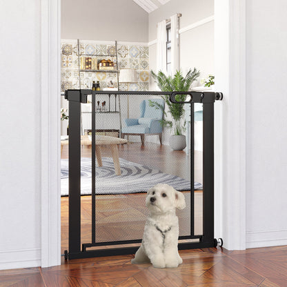 29.5"-32.3" Metal Pet Gate, w/ Auto Closing Door, Double Locking, Dog Gate for Doorways, Stairs, Hallways, Indoor/Outdoor, Black Houses, Kennels & Pens   at Gallery Canada