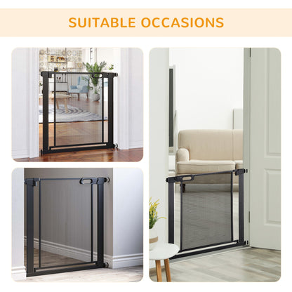 29.5"-32.3" Metal Pet Gate, w/ Auto Closing Door, Double Locking, Dog Gate for Doorways, Stairs, Hallways, Indoor/Outdoor, Black Houses, Kennels & Pens   at Gallery Canada