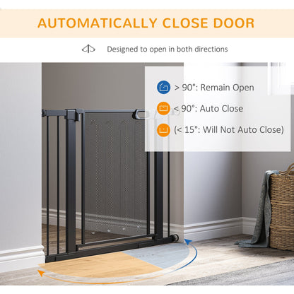 29.5"-40.6" Metal Pet Gate, w/ Auto Closing Door, Double Locking, Dog Gate for Doorways, Stairs, Hallways, Indoor/Outdoor, Black Houses, Kennels & Pens   at Gallery Canada